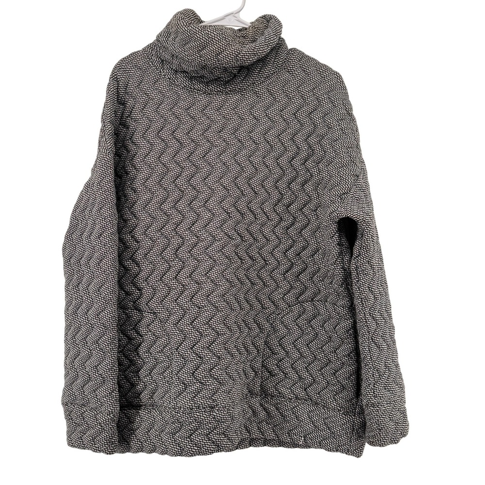 Gap Women Black‎ White Marl Cable Knit Cowl Neck Pullover Sweatshirt M 718247-00